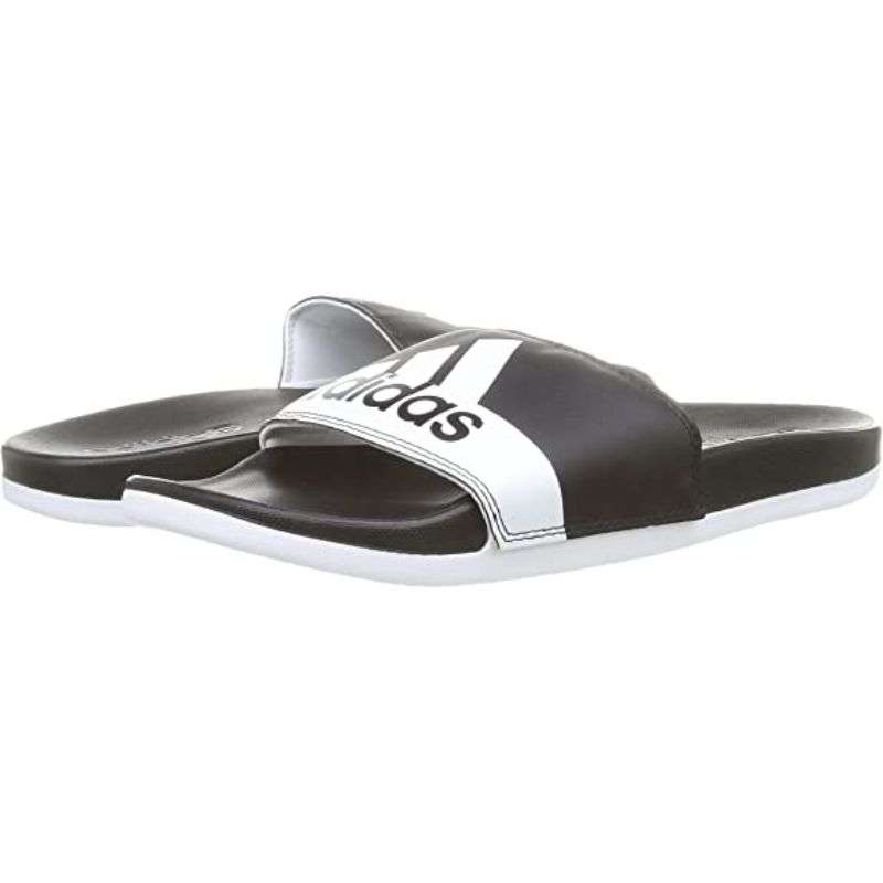 adidas Adilette Comfort Black White Slides Black White White Mens ...